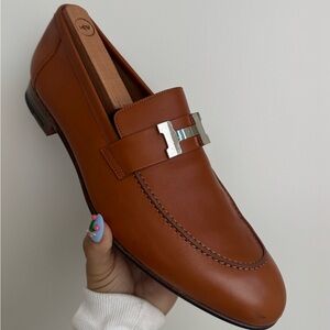 Hermes Paris Brown Leather Loafers